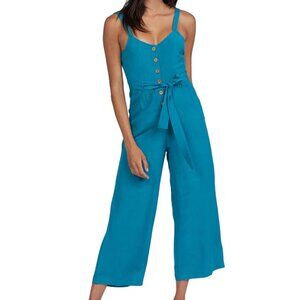🤩 BOGO 🤩 Roxy Mind Trip Wide Leg Teal Crop Jumpsuit